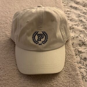 Victoria's Secret Cream Cap with Black Embroidery